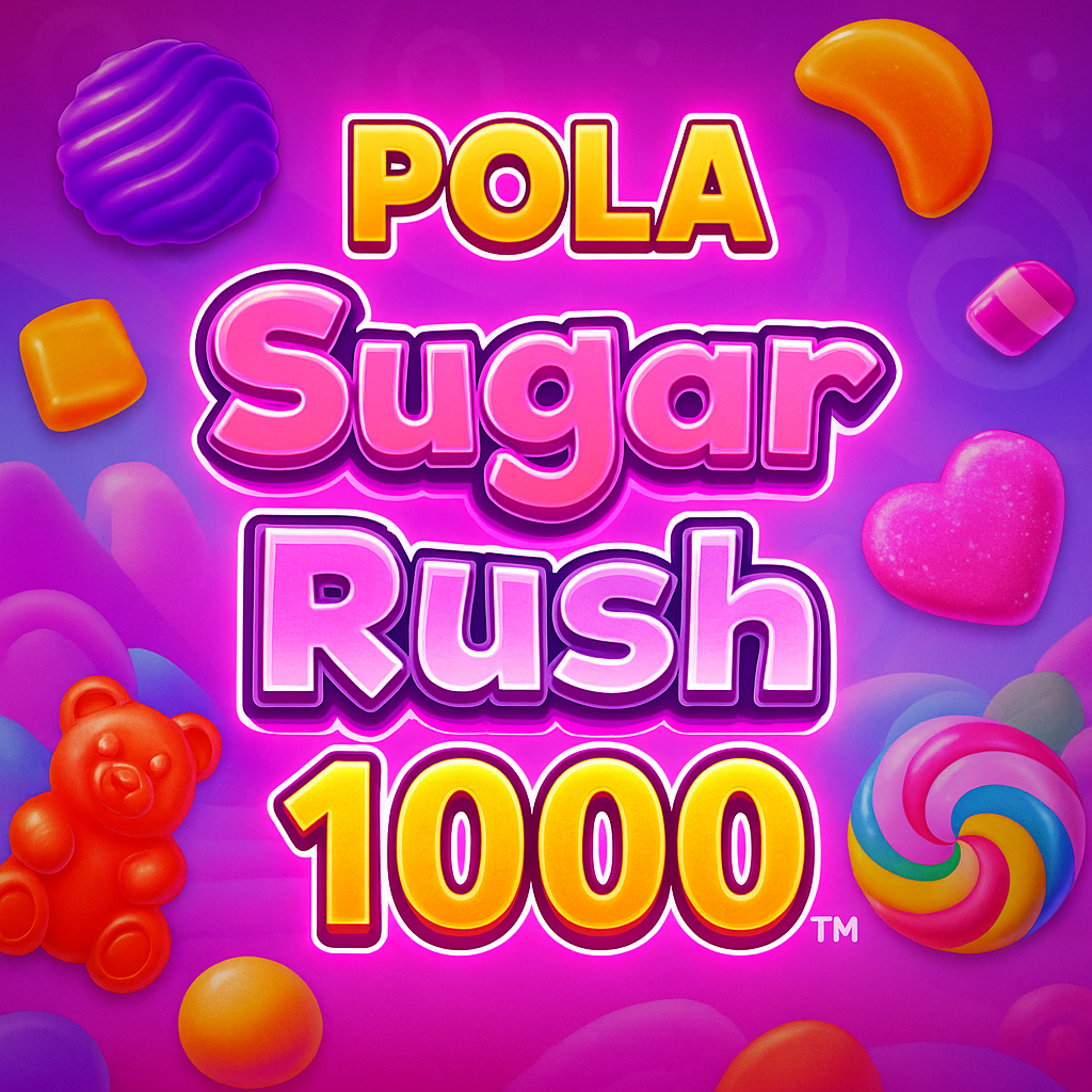 Pola Sugar Rush 1000 terbaru dari Pragmatic Play dengan latar permen warna-warni dan efek neon cerah